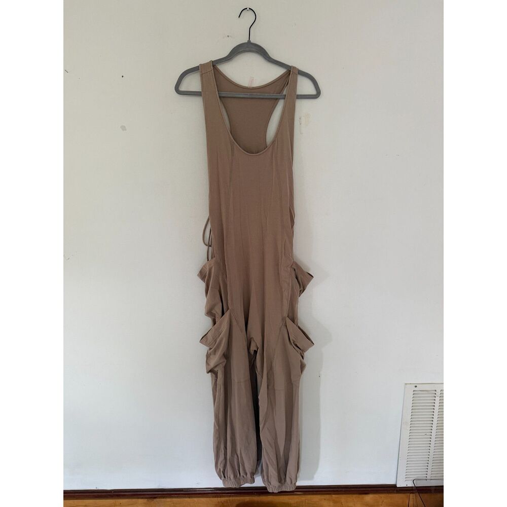 Free People Sandstone Utility Jumpsuit Muted Beige Size S